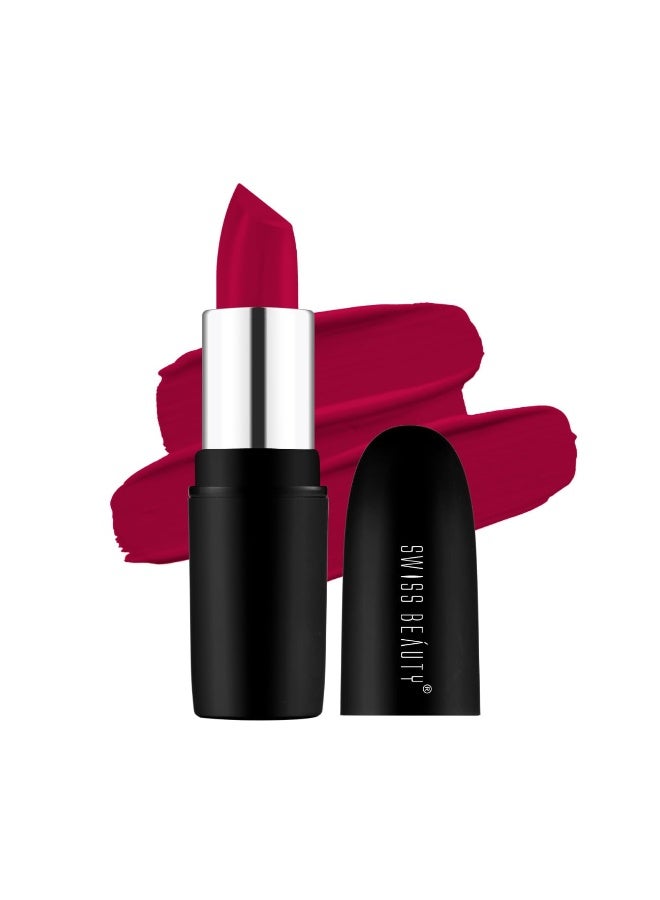 SWISS BEAUTY Pure Matte Creamy Lipstick | Shade- Smoking Red, 3.8gm| Plump-Up Wet Lightweight Lip Gloss With High Shine Glossy Finish For Fuller And Plump Lips | Shade- Nude Myth, 2Ml| - Image 2